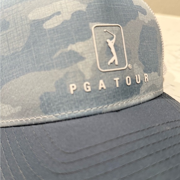 PGA Tour Blue Camo Trucker Golf Hat - Picture 4 of 4